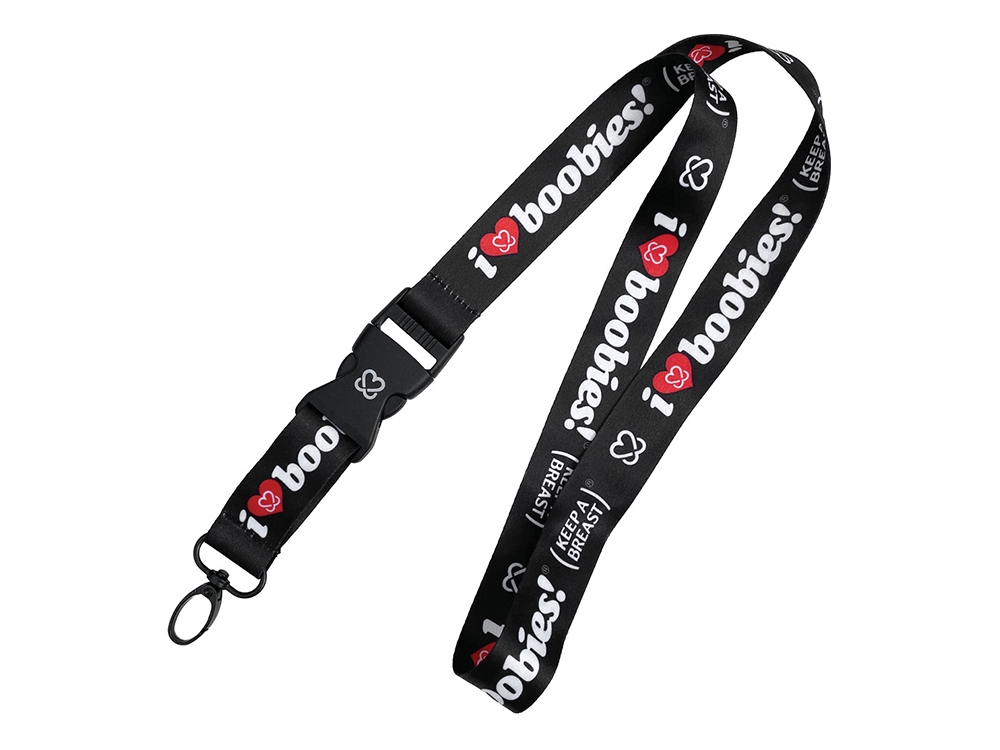 i love boobies! lanyard - Shadow Red Black / White / Red