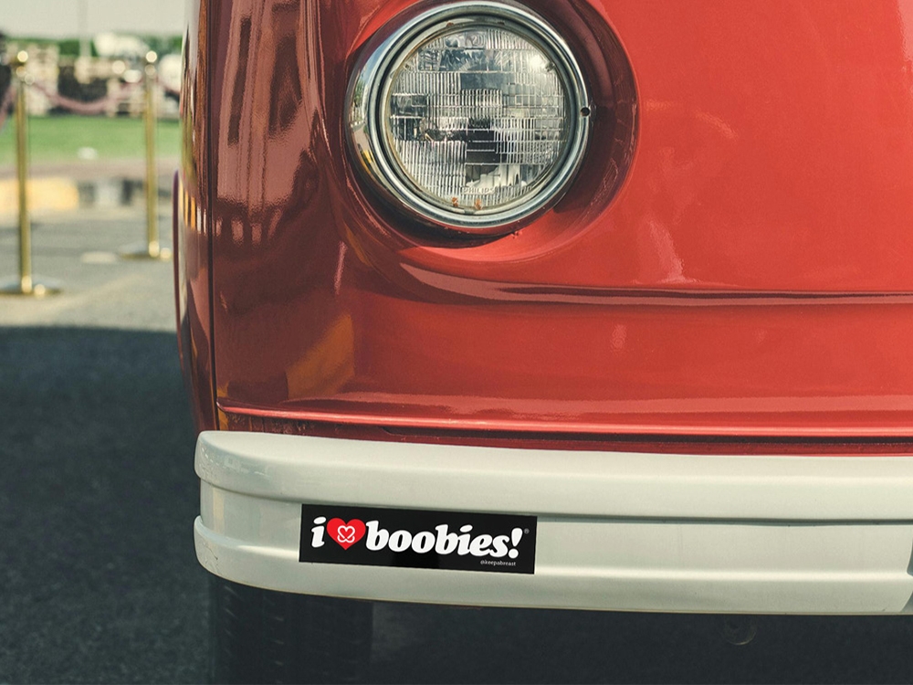 i love boobies! Sticker - Bomb Black Bumper Sticker 2