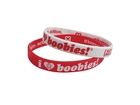 i love boobies! Mini Bracelet Pack - Candy Cane Red and White