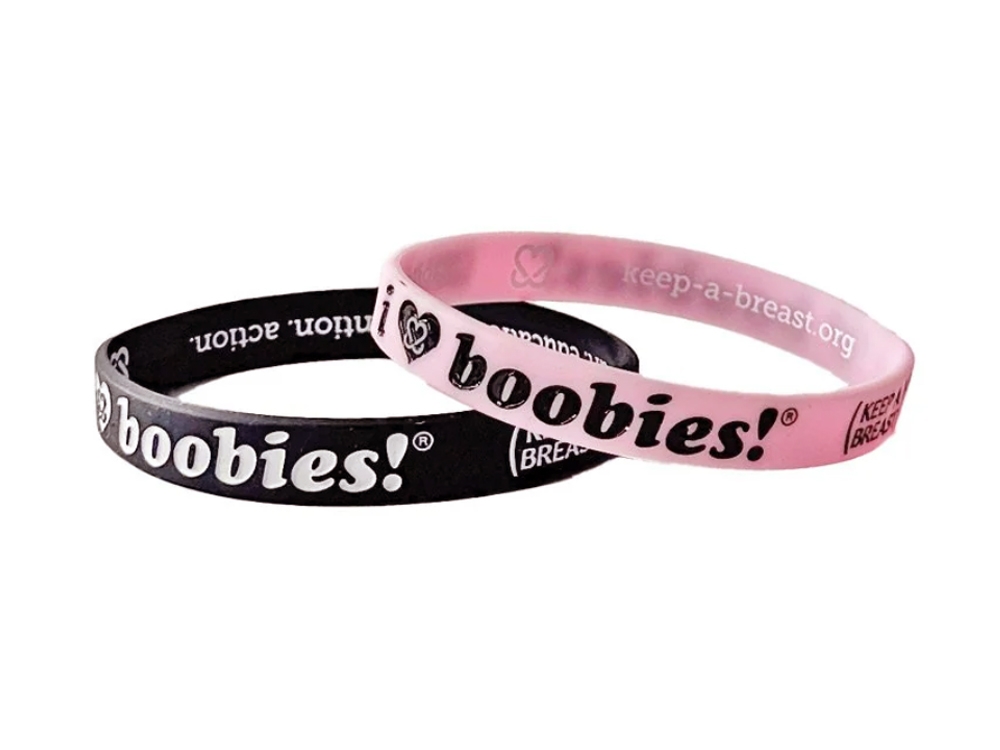 i love boobies! Mini Bracelet Pack- Licorice Black and Pink