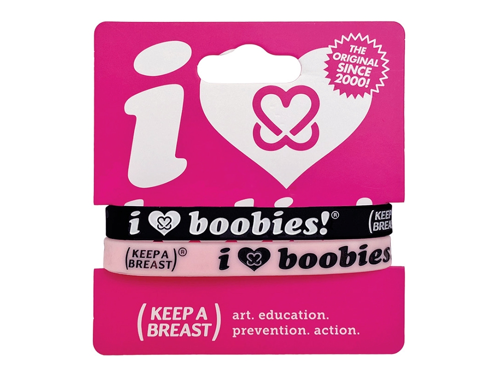 i love boobies! Mini Bracelet Pack- Licorice Black and Pink