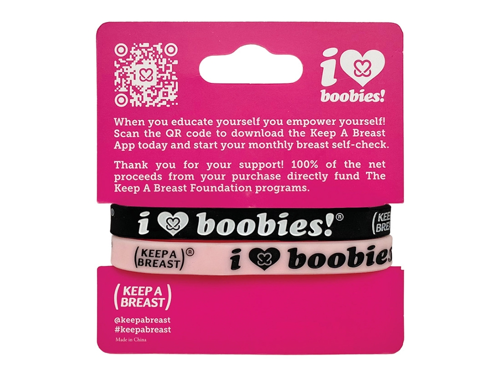 i love boobies! Mini Bracelet Pack- Licorice Black and Pink