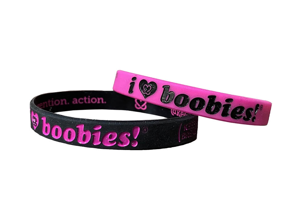 i love boobies! Mini Bracelet Pack - Lipstick Fuschia and Black