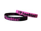 i love boobies! Mini Bracelet Pack - Lipstick Fuschia and Black